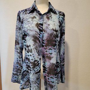 Vintage CAbi Purple/Multi Blouse, - SM, will fit a MED, Excellent Condition!